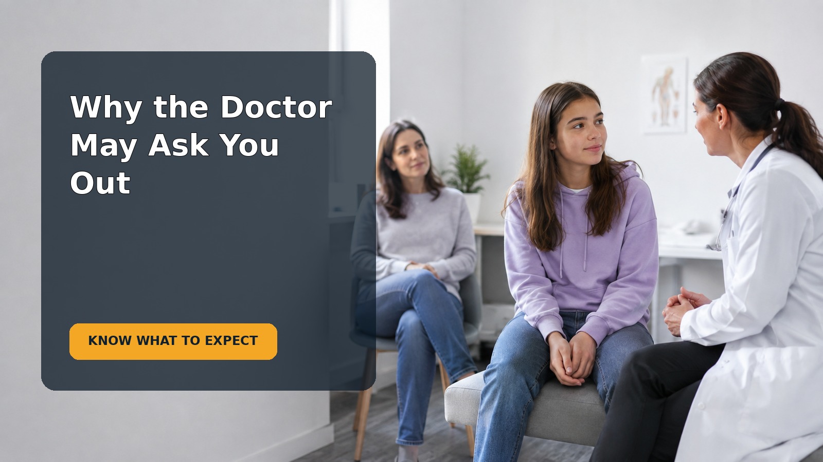 Editorial family scene for Should My 13-Year-Old Talk to the Pediatrician Alone? What Parents Should Expect