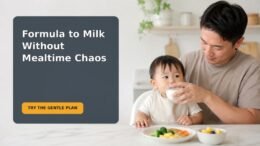 Editorial family scene for My 12-Month-Old Still Drinks Formula: How Do I Switch to Whole Milk Without Upsetting Meals?