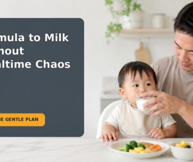 Editorial family scene for My 12-Month-Old Still Drinks Formula: How Do I Switch to Whole Milk Without Upsetting Meals?