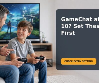Editorial family scene for My 10-Year-Old Wants GameChat on Nintendo Switch 2: Which Parental Controls Should I Set?