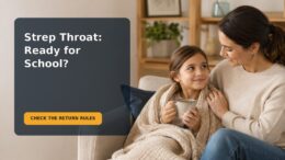 Editorial family scene for My 8-Year-Old Has Strep Throat: When Can They Go Back to School?