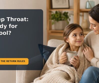 Editorial family scene for My 8-Year-Old Has Strep Throat: When Can They Go Back to School?
