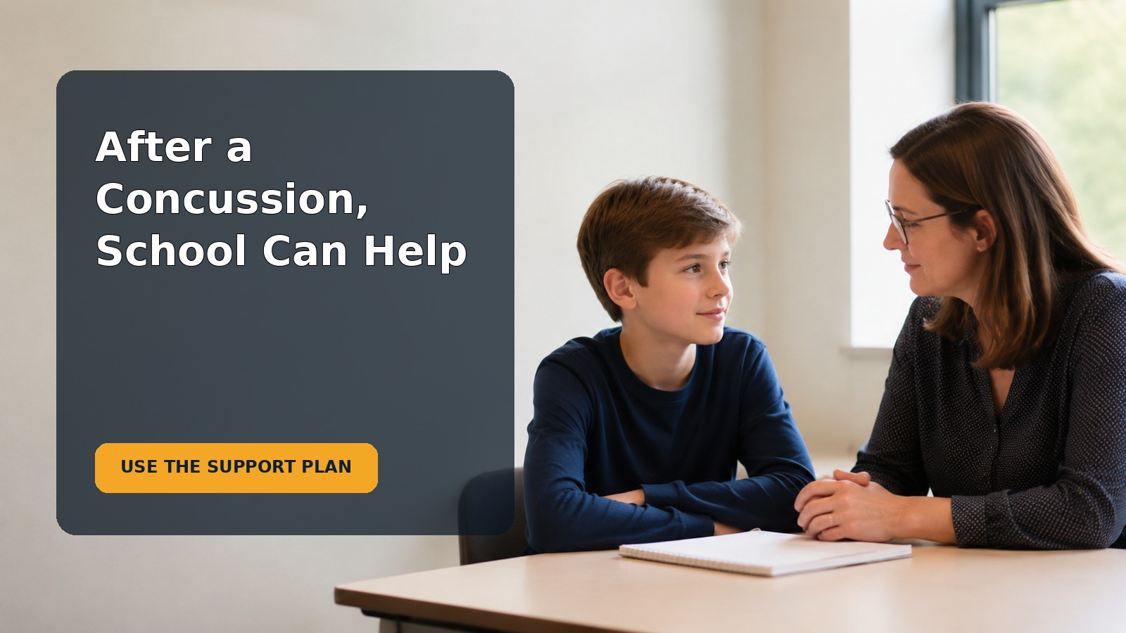 Editorial family scene for My 10-Year-Old Had a Concussion: What School Accommodations Help During the First Week?