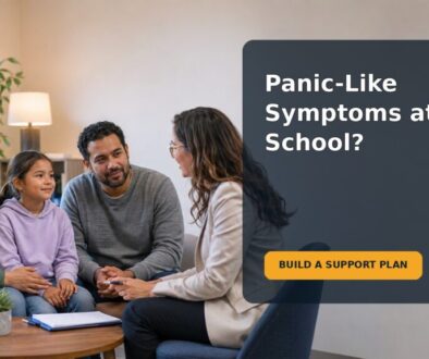 A parent calmly listens as a school-age child talks about a difficult moment at school