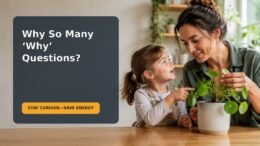 A four-year-old asking a caregiver a question during an everyday conversation at home