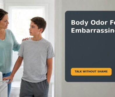 A parent and tween have a private, supportive conversation about a simple body-odor hygiene routine