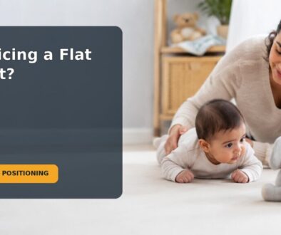 A newborn rests safely while a caregiver observes the baby’s head position
