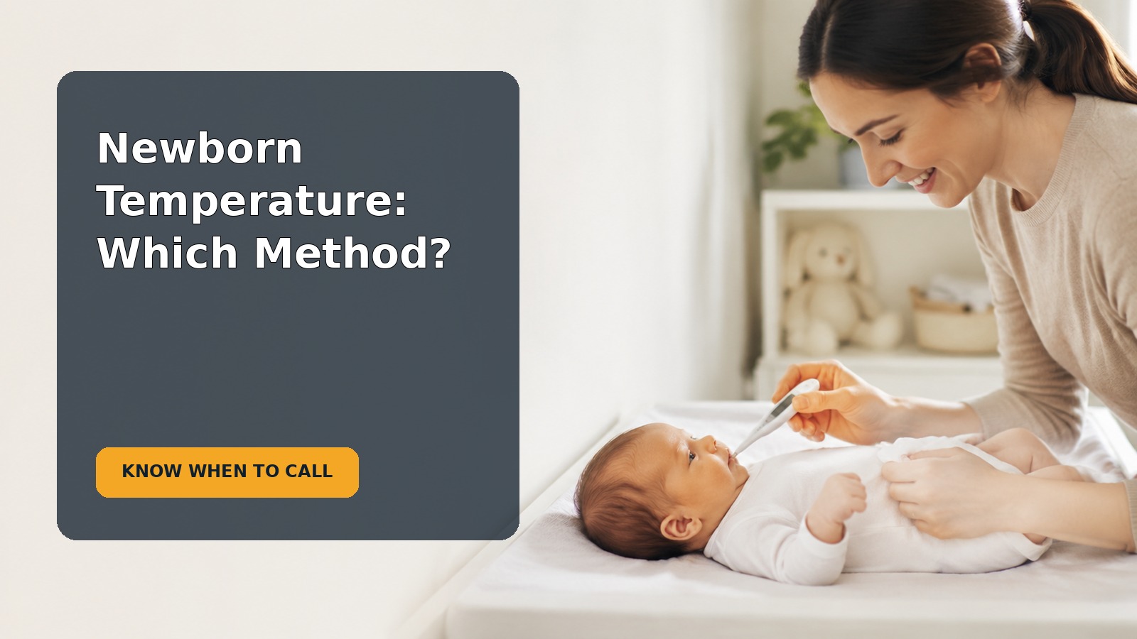 Parent checking a newborn's temperature with a digital thermometer