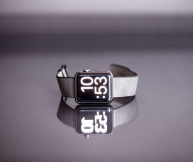 An Apple Watch resting on its side, illustrating a schooltime device setup discussion.
