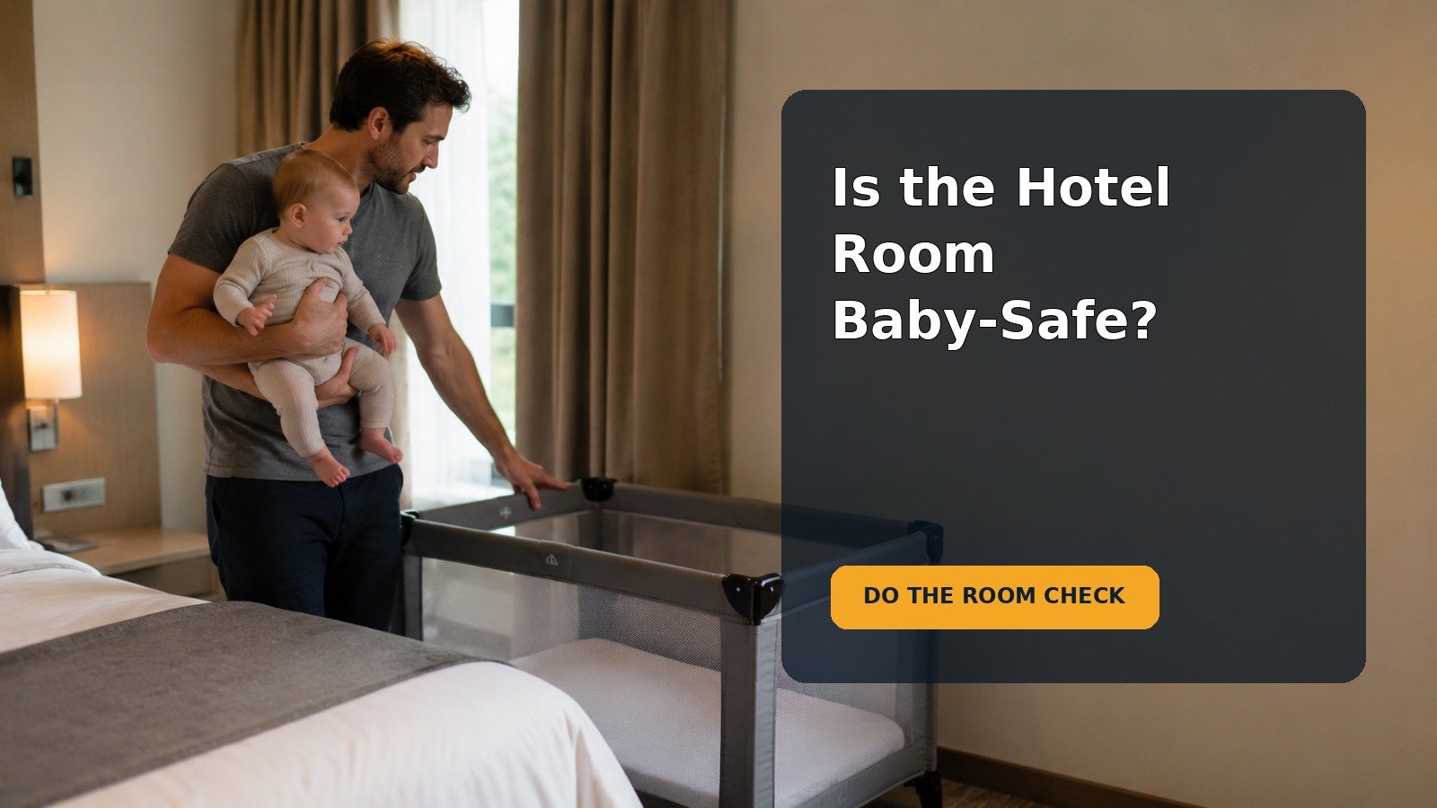 Editorial family scene for Staying in a Hotel With a Baby: A Portable-Crib and Room Safety Check