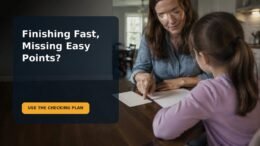 Editorial family scene for My 8-Year-Old Rushes Through Tests: A Careful-Work Plan With the Teacher