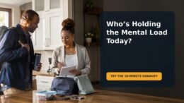Two caregivers reviewing a morning family plan together
