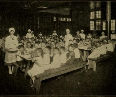 Historic public-domain school-health illustration used to introduce a practical migraine support plan for a student.